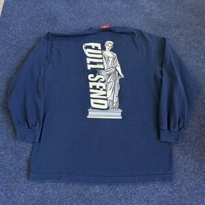 Full Send Shirt Mens Large Blue Long Sleeve Roman Statue Graphic Tee T-Shirt